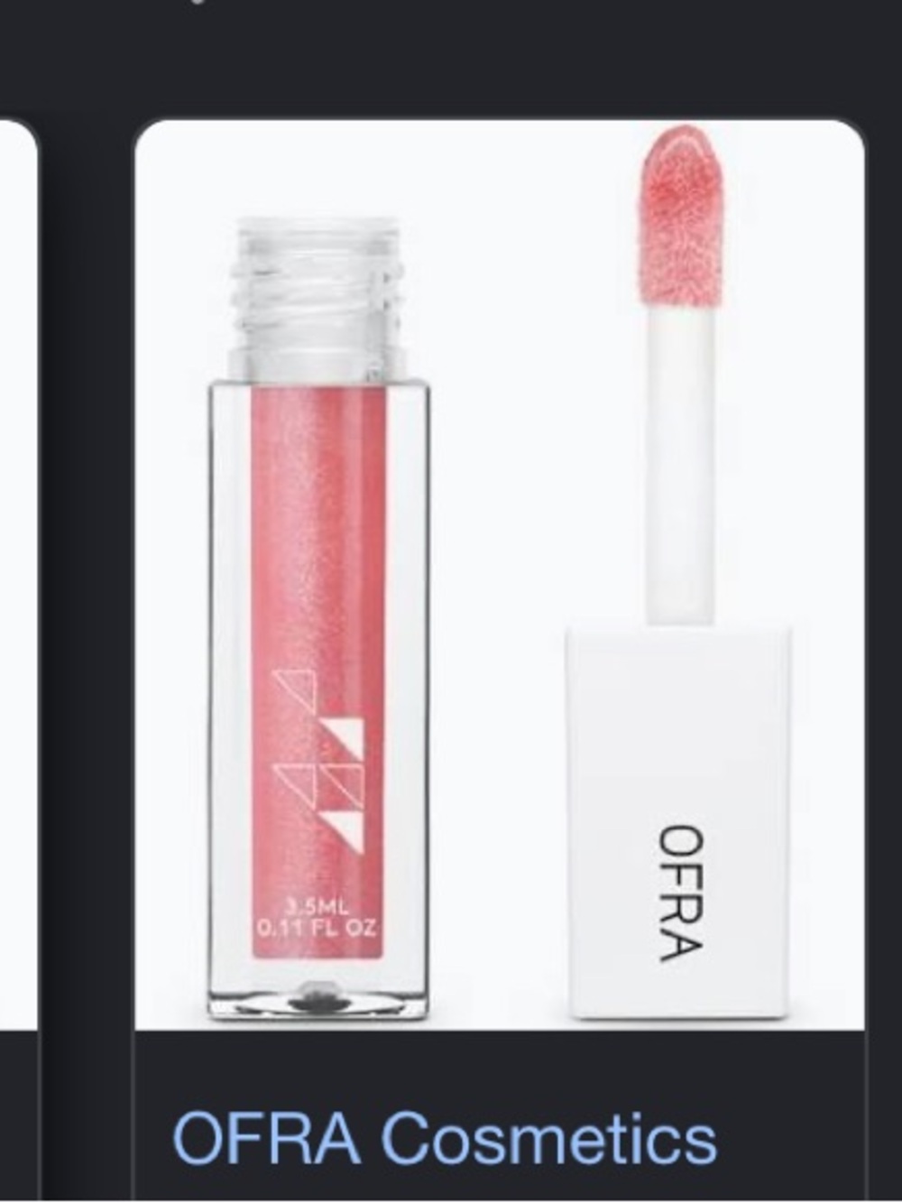 OFRA Lip Gloss in Shimmery color LOVE